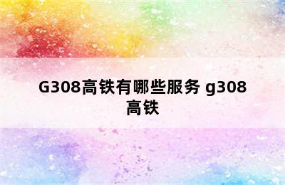 G308高铁有哪些服务 g308高铁